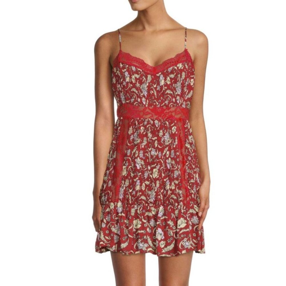 Intimately Free People Last Night Smocked Mini‎ Slip Dress $98 SIZE SMALL
